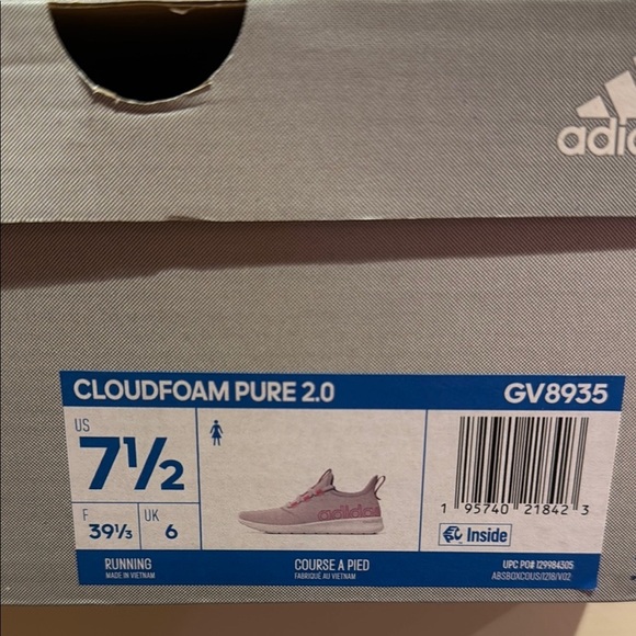 Adidas Cloudfoam Pure 2.0 Women’s Size 7.5 Running Shoes Light Pink - Picture 2 of 12